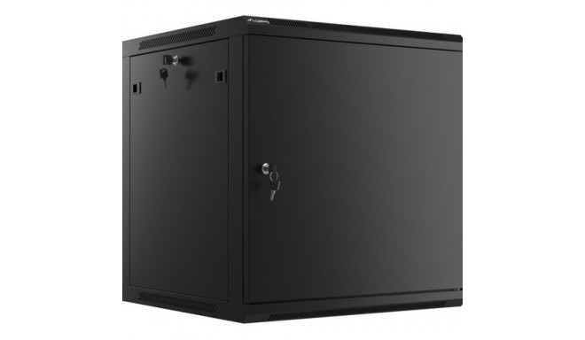 RACK CABINET 19" WALL-MOUNT 12U/600X600 FOR SELF-ASSEMBLY WITH METAL DOOR BLACK LANBERG (FLAT PACK)