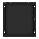 RACK CABINET 19" WALL-MOUNT 12U/600X600 FOR SELF-ASSEMBLY WITH METAL DOOR BLACK LANBERG (FLAT PACK)