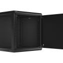 RACK CABINET 19" WALL-MOUNT 12U/600X600 FOR SELF-ASSEMBLY WITH METAL DOOR BLACK LANBERG (FLAT PACK)