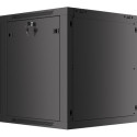 RACK CABINET 19" WALL-MOUNT 12U/600X600 FOR SELF-ASSEMBLY WITH METAL DOOR BLACK LANBERG (FLAT PACK)