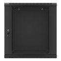 RACK CABINET 19" WALL-MOUNT 12U/600X600 (FLAT PACK) WITH GLASS DOOR BLACK LANBERG V2