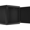 RACK CABINET 19" WALL-MOUNT 12U/600X600 FOR SELF-ASSEMBLY WITH METAL DOOR BLACK LANBERG (FLAT PACK)