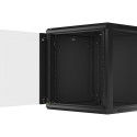 RACK CABINET 19" WALL-MOUNT 12U/600X600 (FLAT PACK) WITH GLASS DOOR BLACK LANBERG V2