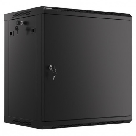 RACK CABINET 19" WALL-MOUNT 12U/600X450 (FLAT PACK) WITH METAL DOOR BLACK LANBERG
