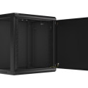 RACK CABINET 19" WALL-MOUNT 12U/600X450 FOR SELF-ASSEMBLY WITH METAL DOOR BLACK LANBERG (FLAT PACK)