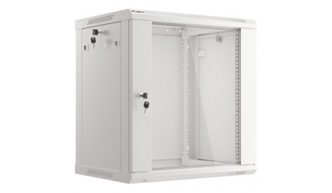 RACK CABINET 19" WALL-MOUNT 12U/600X450 (FLAT PACK) WITH GLASS DOOR GREY LANBERG V2