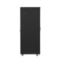 RACK CABINET 19" FREE-STANDING 42U/800X800 (FLAT PACK) WITH MESH DOOR BLACK LANBERG