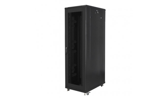 RACK CABINET 19" FREE-STANDING 42U/800X1000 (FLAT PACK) WITH MESH DOOR BLACK LANBERG