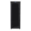 RACK CABINET 19" FREE-STANDING 42U/800X1000 (FLAT PACK) WITH GLASS DOOR LCD BLACK LANBERG V2