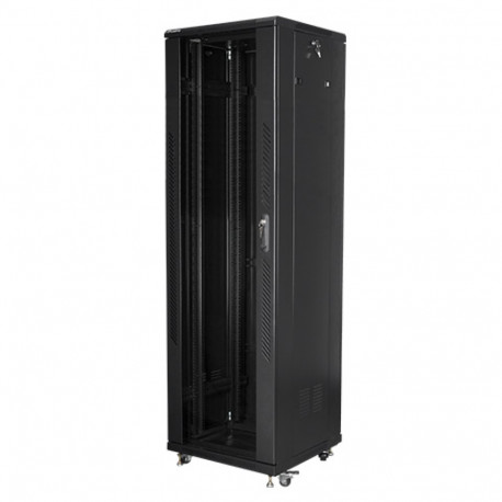 RACK CABINET 19" FREE-STANDING 42U/600X600 (FLAT PACK) BLACK LANBERG