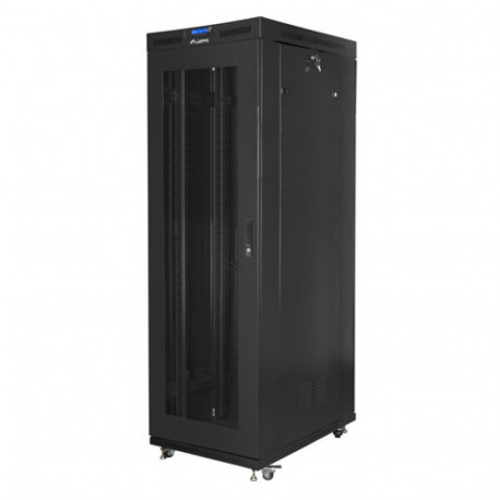 RACK CABINET 19" FREE-STANDING 37U/800X1000 (FLAT PACK) WITH GLASS DOOR LCD BLACK LANBERG V2
