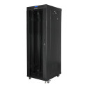 RACK CABINET 19" FREE-STANDING 37U/600X800 (FLAT PACK) WITH GLASS DOOR LCD BLACK LANBERG V2