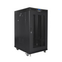 RACK CABINET 19" FREE-STANDING 22U/800X1000 (FLAT PACK) WITH MESH DOOR LCD BLACK LANBERG V2