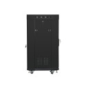 RACK CABINET 19" FREE-STANDING 22U/600X600 (FLAT PACK) WITH MESH DOOR LCD BLACK LANBERG V2