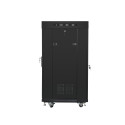 RACK CABINET 19" FREE-STANDING 22U/600X600 (FLAT PACK) WITH MESH DOOR LCD BLACK LANBERG V2