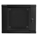 RACK CABINET 19" DOUBLE-SECTION WALL-MOUNT 9U/600X600 (FLAT PACK) BLACK LANBERG