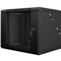 RACK CABINET 19" DOUBLE-SECTION WALL-MOUNT 9U/600X600 (FLAT PACK) BLACK LANBERG