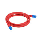 PATCHCORD CAT.6A S/FTP LSZH CCA 0.5M RED FLUKE PASSED LANBERG