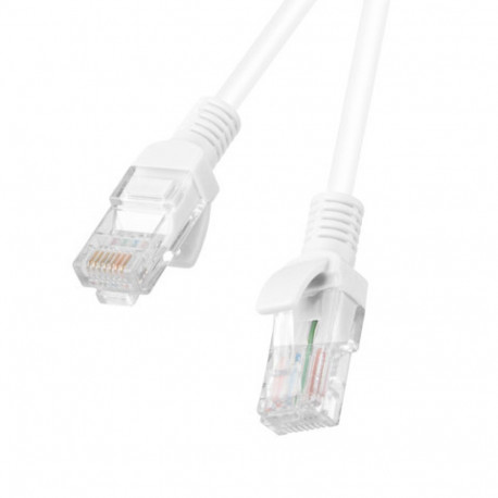 PATCHCORD CAT.5E UTP 1M WHITE FLUKE PASSED LANBERG