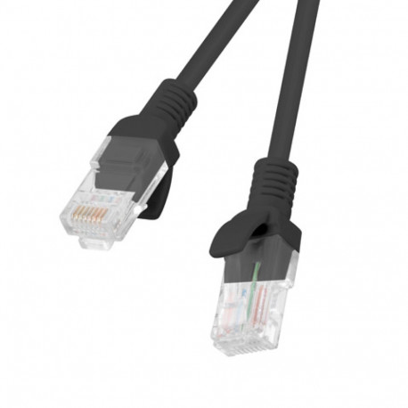 PATCHCORD CAT.5E UTP 1M BLACK FLUKE PASSED LANBERG