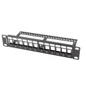 PATCH PANEL BLANK 12 PORT 1U WITH ORGANIZER FOR KEYSTONE MODULES BLACK LANBERG