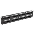 PATCH PANEL 48 PORT 2U 19" CAT.5E BLACK LANBERG
