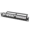 PATCH PANEL BLANK 12 PORT 1U WITH ORGANIZER FOR KEYSTONE MODULES BLACK LANBERG