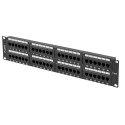 PATCH PANEL 48 PORT 2U 19" CAT.6 BLACK LANBERG