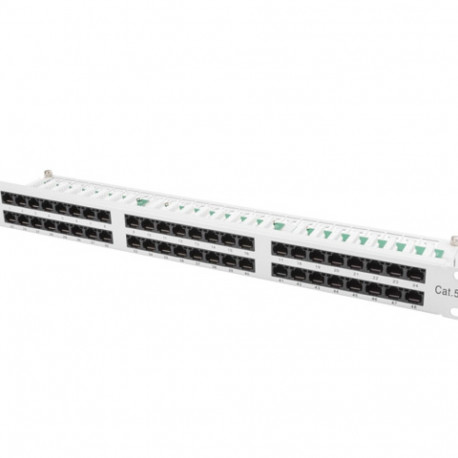 PATCH PANEL 48 PORT 1U 19" CAT.5E UTP GREY LANBERG