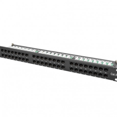 PATCH PANEL 48 PORT 1U 19" CAT.5E UTP BLACK LANBERG