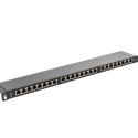 PATCH PANEL 24 PORT 0.5U 19" CAT.6 SHIELDED BLACK LANBERG