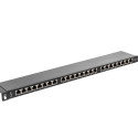PATCH PANEL 24 PORT 0.5U 19" CAT.6 SHIELDED BLACK LANBERG