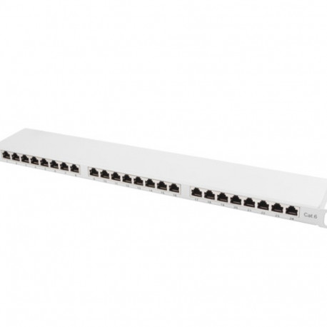 PATCH PANEL 24 PORT 0.5U 19" CAT.6 FTP WITH CABLE ORGANIZER SHIELDED GREY LANBERG