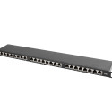 PATCH PANEL 24 PORT 0.5U 19" CAT.6 SHIELDED BLACK LANBERG