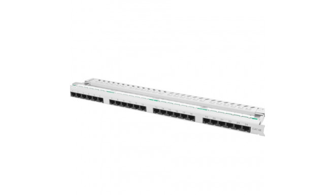 PATCH PANEL 24 PORT 0.5U 19" CAT.5E UTP WITH CABLE ORGANIZER GREY LANBERG