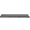 PATCH PANEL 24 PORT 0.5U 19" CAT.6 SHIELDED BLACK LANBERG
