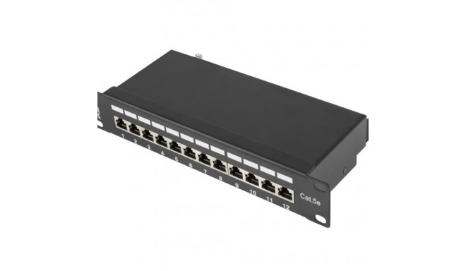 PATCH PANEL 12PORT 1U 10" CAT.5E FTP WITH CABLE ORGANIZER SHIELDED BLACK LANBERG