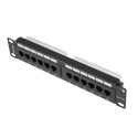 PATCH PANEL 12PORT 1U 10" CAT.5E BLACK LANBERG