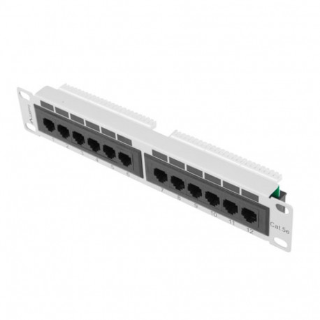 PATCH PANEL 12PORT 1U 10" CAT.5E UTP GREY LANBERG
