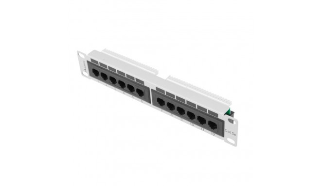 PATCH PANEL 12PORT 1U 10" CAT.5E UTP GREY LANBERG