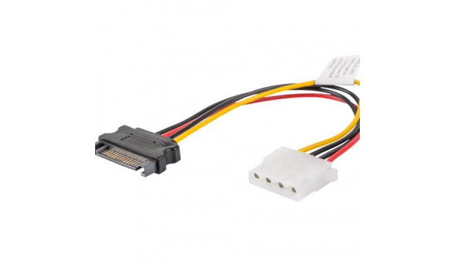 MOLEX(F)->SATA(M) CABLE 15CM LANBERG