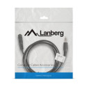 MINIJACK 3.5MM M/F 3 PIN CABLE 1.5M BLACK LANBERG