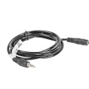MINIJACK 3.5MM M/F 3 PIN CABLE 1.5M BLACK LANBERG