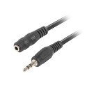 MINIJACK 3.5MM M/F 3 PIN CABLE 1.5M BLACK LANBERG