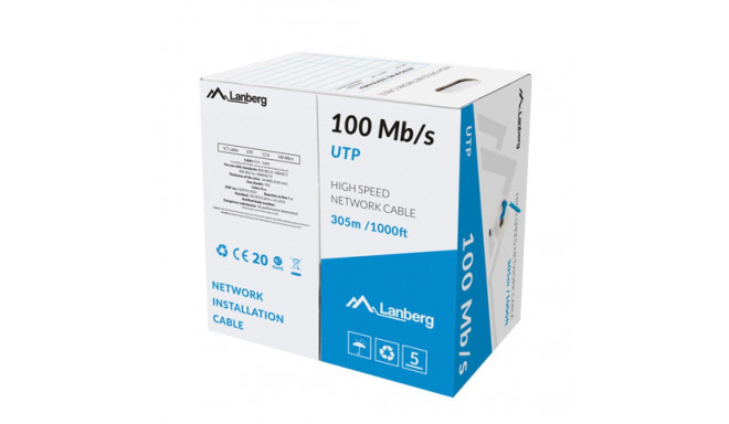 LAN CABLE UTP 305M SOLID CCA BLUE LANBERG