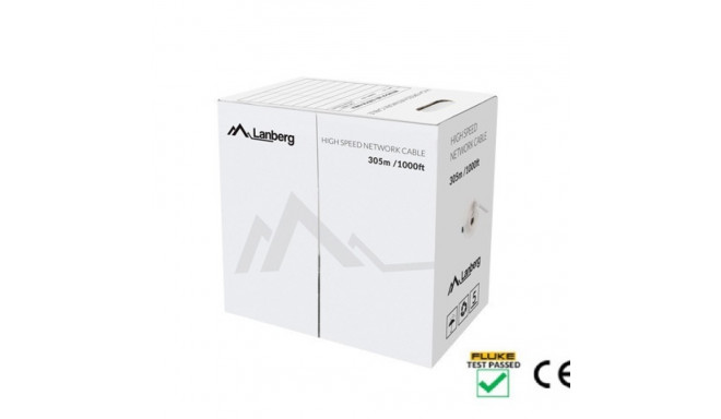 LAN CABLE CAT.5E UTP 305M SOLID CU YELLOW FLUKE LANBERG