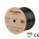 LAN CABLE CAT.5E UTP 305M SOLID OUTDOOR CU BLACK FLUKE PASSED LANBERG