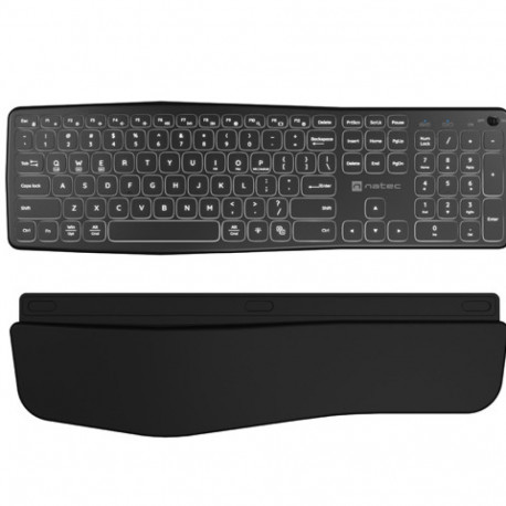 KEYBOARD NATEC PORIFERA US LAYOUT WIRELESS BLUETOOTH + 2.4GHZ X-SCISSOR BACKLIT ERGONOMIC