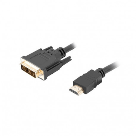 HDMI(M)->DVI-D(M)(18+1) CABLE 3M BLACK SINGLE LINK WITH GOLD-PLATED CONNECTORS LANBERG