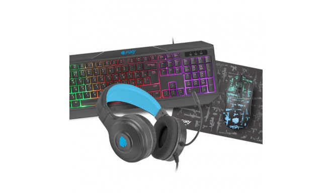 GAMING COMBO SET 4IN1 FURY THUNDERSTREAK 3.0 KEYBOARD + MOUSE + HEADPHONES + MOUSEPAD, RU LAYOUT